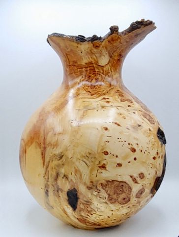 JW-176 Aspen Burl Vessel, Tall 15.5x11 $1100 at Hunter Wolff Gallery