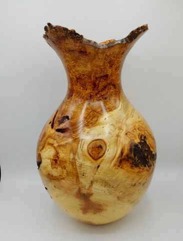 Click to view detail for JW-177 Aspen Burl Vessel Tall 15.75x9.5 $875