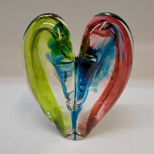 Click to view detail for DG-180 Blown Glass Heart Lime, Teal, Rose $112