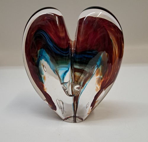Click to view detail for DG-181 Blown Glass Dark Red & Blue  $112