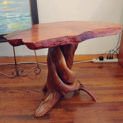 JW-188 End Table Redwood & Juniper $2500 at Hunter Wolff Gallery