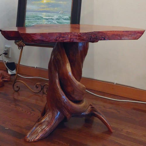 JW-188 End Table Redwood & Juniper $2500 at Hunter Wolff Gallery