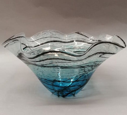 DB-208 Large Fluted Bowl, Lightning Series at Hunter Wolff Gallery