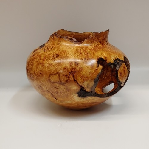 JW-208 Aspen Burl Hollowed Vessel $750 at Hunter Wolff Gallery