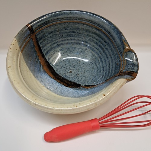 #251220 Mixing Bowl with Spout & Whisk $18 at Hunter Wolff Gallery