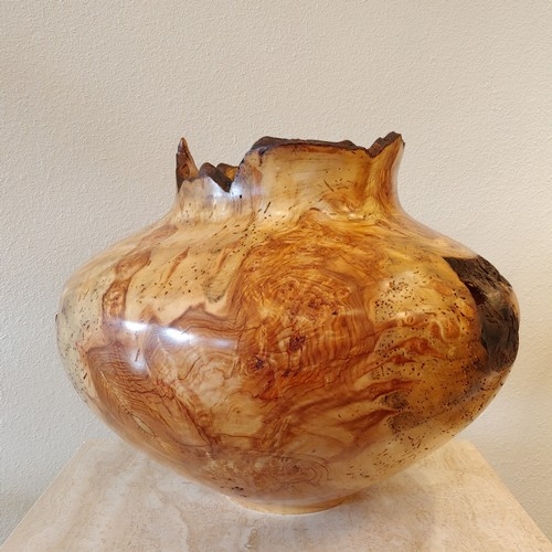 JW-210 Aspen Burl Hollowed  Vessel  $1500 at Hunter Wolff Gallery