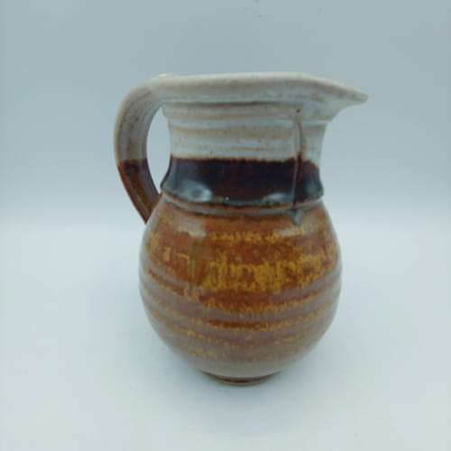 #211060 Creamer/Pitcher  Sand/Brown/Gold $18  at Hunter Wolff Gallery