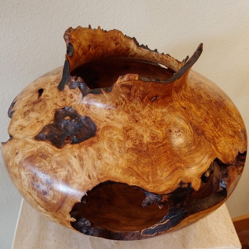 JW-211 Aspen Burl Hollowed Vessel $1800 at Hunter Wolff Gallery