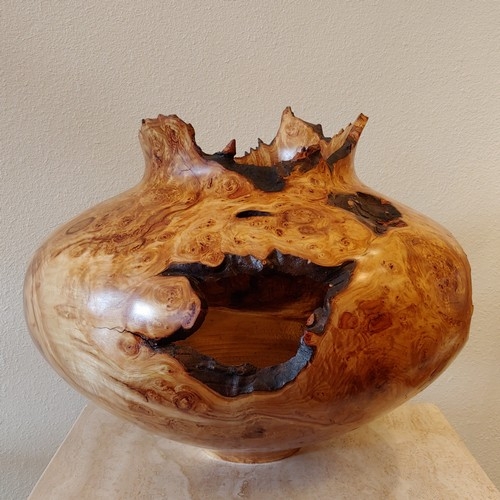 JW-211 Aspen Burl Hollowed Vessel $1800 at Hunter Wolff Gallery