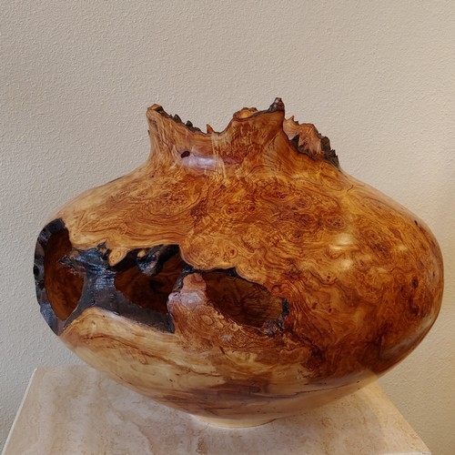 JW-211 Aspen Burl Hollowed Vessel $1800 at Hunter Wolff Gallery