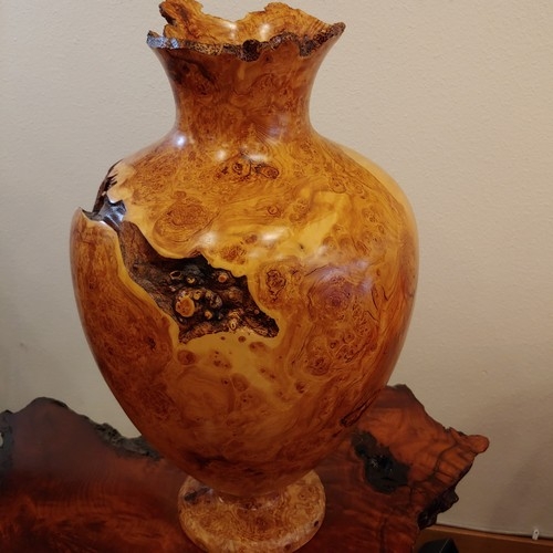 JW-212 Aspen Burl Hollowed Vessel $1800 at Hunter Wolff Gallery