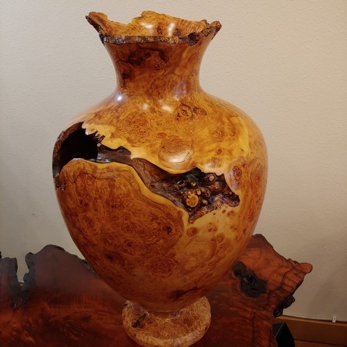 JW-212 Aspen Burl Hollowed Vessel $1800 at Hunter Wolff Gallery