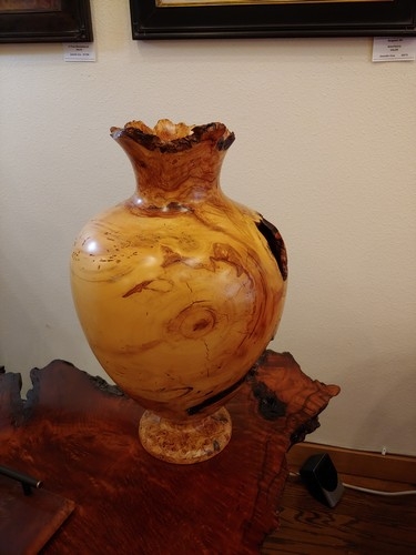 JW-212 Aspen Burl Hollowed Vessel $1800 at Hunter Wolff Gallery