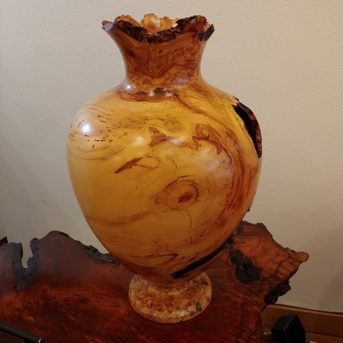 JW-212 Aspen Burl Hollowed Vessel $1800 at Hunter Wolff Gallery