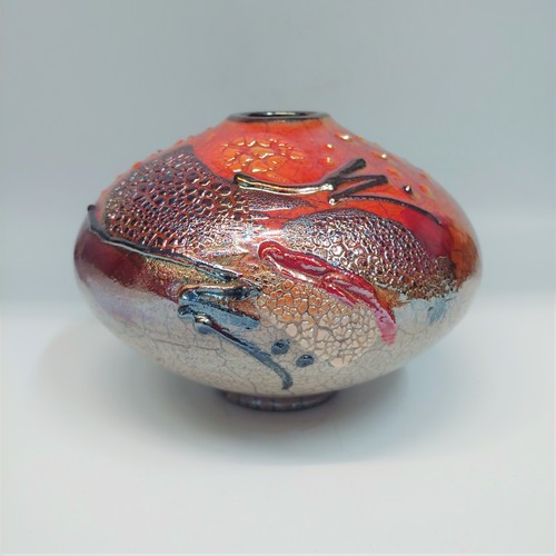 #220214 Raku 4.25x5.5  $32 at Hunter Wolff Gallery