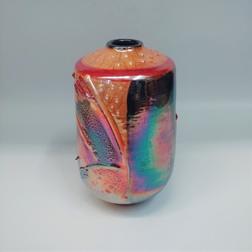 #220215 Raku Vase 7x3.75  $32 at Hunter Wolff Gallery