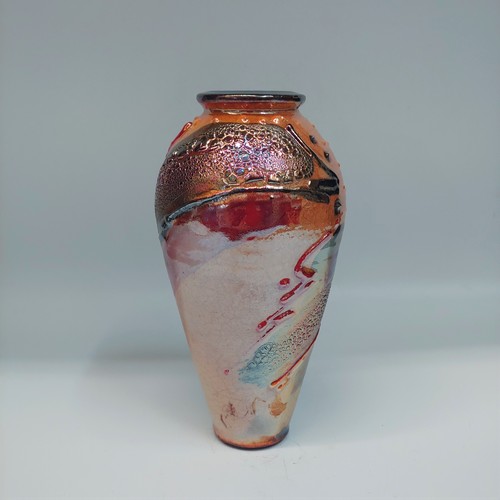 #220216 Raku Vase 7.5x3.5 $32 at Hunter Wolff Gallery