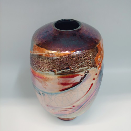 #220218 Raku Vessel 9x5  $42 at Hunter Wolff Gallery