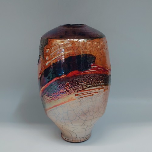 #220218 Raku Vessel 9x5  $42 at Hunter Wolff Gallery