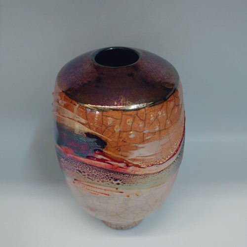 #220218 Raku Vessel 9x5  $42 at Hunter Wolff Gallery
