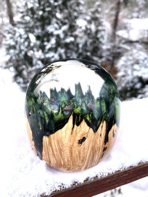  SH220 Maple & Clear Resin, 4 Inch $200 at Hunter Wolff Gallery