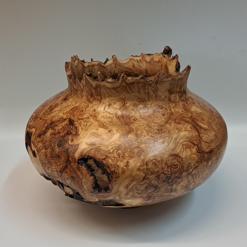 JW-222 Aspen Burl Hollow Woodturning 9x10 $800 at Hunter Wolff Gallery