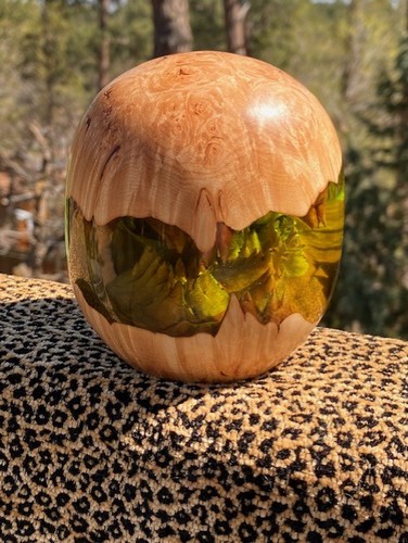 SH224 Maple and Lime Green Double Cap $225 at Hunter Wolff Gallery
