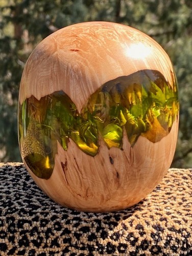 SH224 Maple and Lime Green Double Cap $225 at Hunter Wolff Gallery