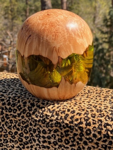 SH224 Maple and Lime Green Double Cap $225 at Hunter Wolff Gallery