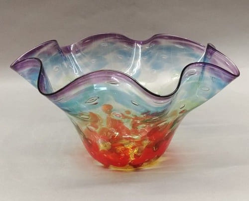 DB-227 Bowl, Rainbow Series, Fluted at Hunter Wolff Gallery