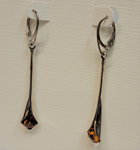 HWG-2312 Earrings, Long Cala Lilies $45 at Hunter Wolff Gallery