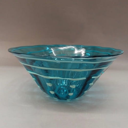 DB-240 Bowl Teal Dots at Hunter Wolff Gallery