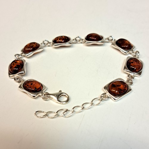 HWG-2411 Bracelet, Rum Amber in Squares $93 at Hunter Wolff Gallery