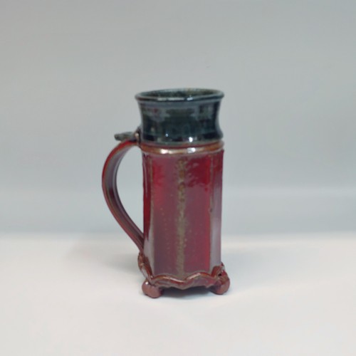 #220246 Mug, 3-Footed, Red/black $25 at Hunter Wolff Gallery