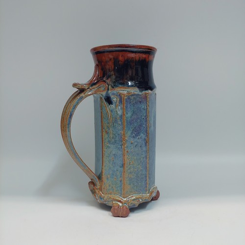 #220247 Mug, 3-Footed, Blue/Brown/Black $25 at Hunter Wolff Gallery