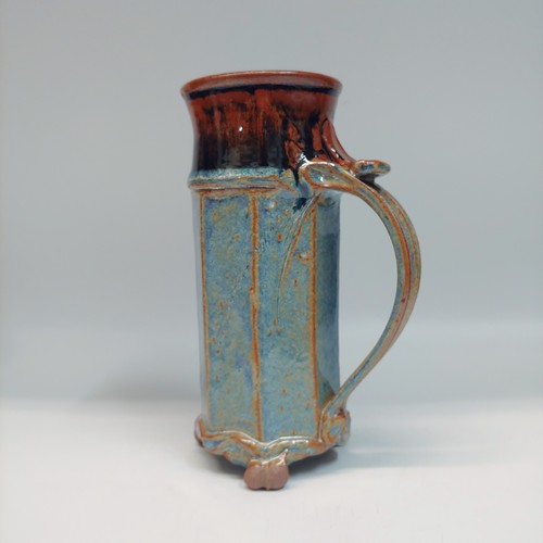 #220247 Mug, 3-Footed, Blue/Brown/Black $25 at Hunter Wolff Gallery