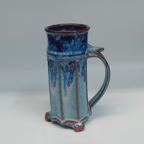 #220249 Mug, 3-Footed, Blue/Brown/Black $25 at Hunter Wolff Gallery