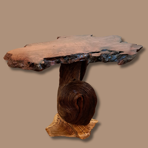 Click to view detail for JW-249 Pedestal/Tall Table Redwood & Juniper 40x45x27 $5500