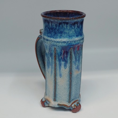 #220249 Mug, 3-Footed, Blue/Brown/Black $25 at Hunter Wolff Gallery