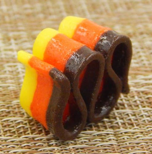 HG-137 Ribbon Candy-Yellow,Orange,Choc $52 at Hunter Wolff Gallery