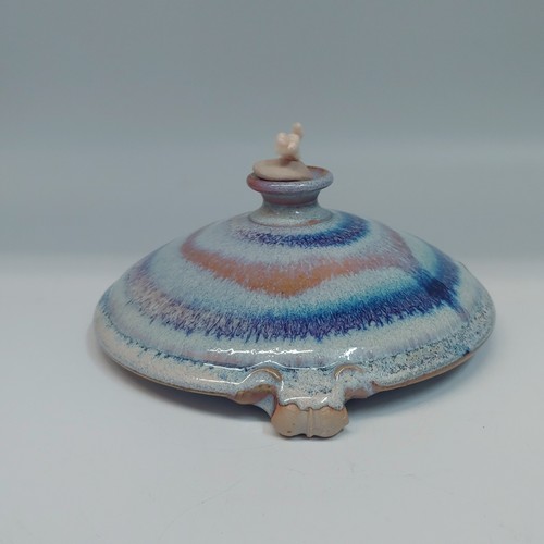 #220250 Oil Lamp Blue Stripes $16.50 at Hunter Wolff Gallery