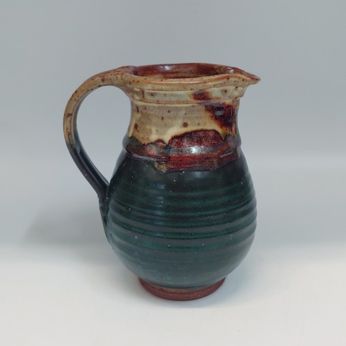 #220254 Creamer/Pitcher Forest Green/Brown/Tan $18 at Hunter Wolff Gallery