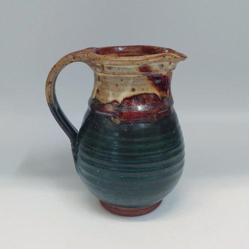 Click to view detail for #220254 Creamer/Pitcher Forest Green/Brown/Tan $18
