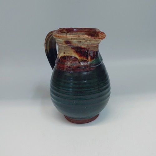 #220254 Creamer/Pitcher Forest Green/Brown/Tan $18 at Hunter Wolff Gallery