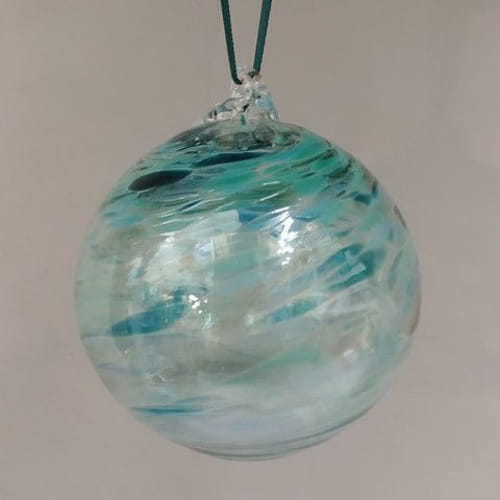 DB-267 Twist ornament, teal $35 at Hunter Wolff Gallery