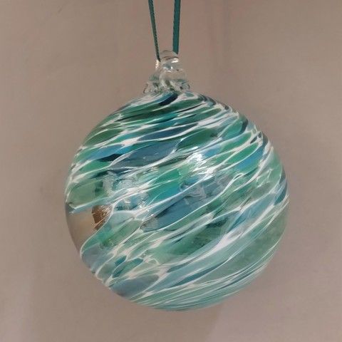 DB-268 Twist ornament, opaque teal at Hunter Wolff Gallery
