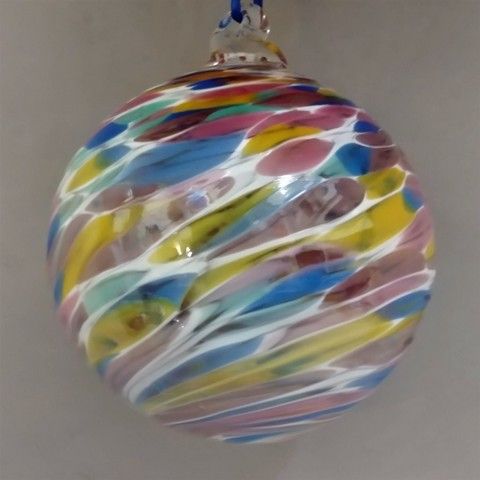 DB-270 Twist ornament, opaque rainbow at Hunter Wolff Gallery