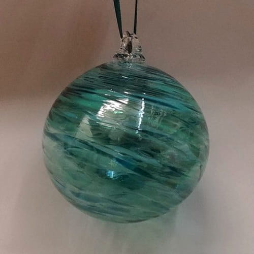 DB-276 Ornament - frit twist teal at Hunter Wolff Gallery