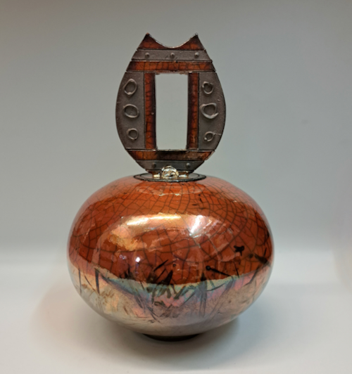 BS-028 Raku Lidded Vessel $240 at Hunter Wolff Gallery