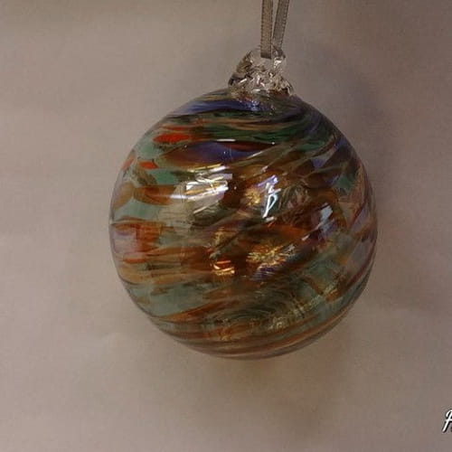 DB-280 Ornament - frit twist earth tone $33 at Hunter Wolff Gallery